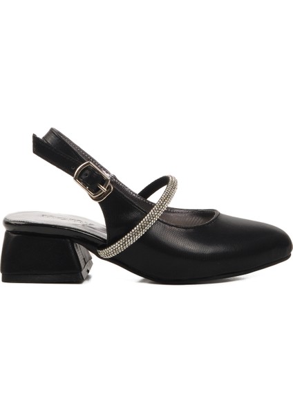 Siyah Taş Işlemeli Kız Çocuk Sandalet 253 Ry 4091 P