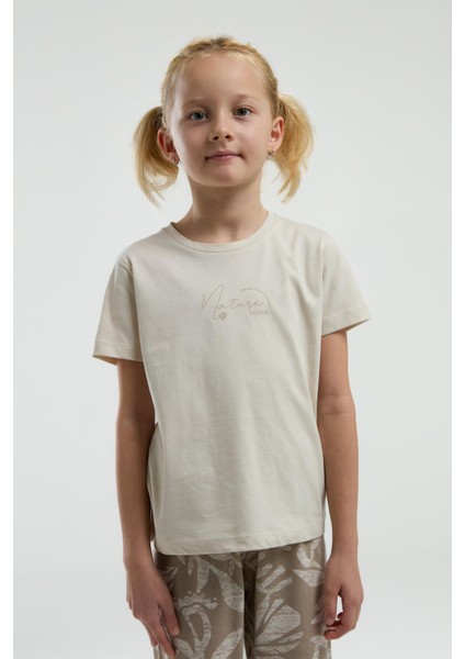 3301 Garson Nature Lover Kız Çocuk Bisiklet Yaka Kısa Kol Kapri Pijama Takım