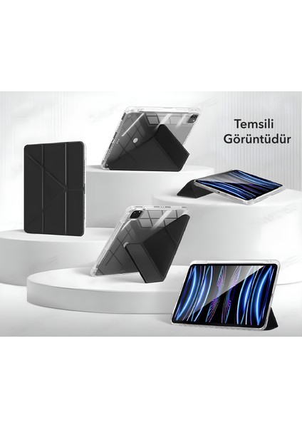 Apple iPad Air 2024 / 2025 13 Inch Uyumlu Tri Folding Kalem Bölmeli Uyku Modlu Akıllı Kılıf fırsatları