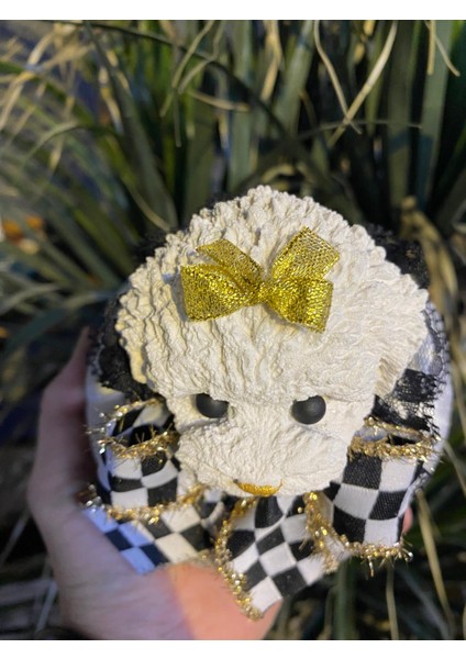 Köpekli Kumaş Kaplama Kapı Stoperi Gold Fiyonklu fiyatları