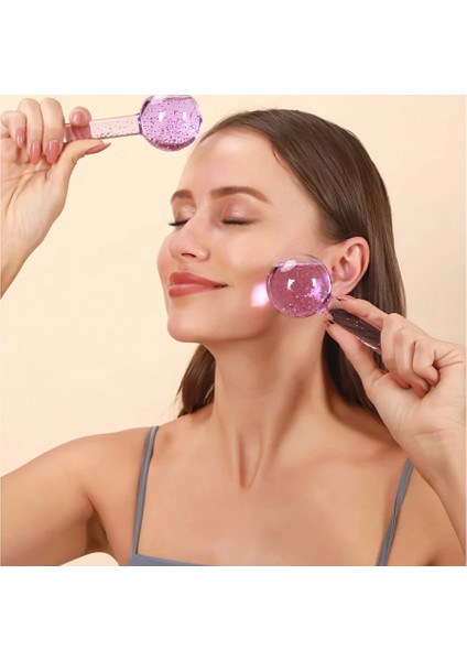 Soğuk Masaj ve Terapi Topu / Crystal Ice Ball Roller Yüz Kaldırma Masajı Buz Küresi