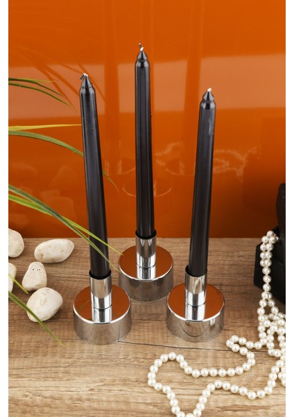 Arte 3'lü Şamdan Gümüş Kaplama Dekoratif Metal Mumluk Küçük Şamdan Seti fiyatları