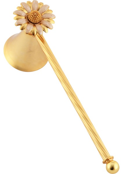 Papatya Figürlü Mum Söndürme Aleti Metal Mum Söndürücü Altın Renk - Bej Mine indirimleri