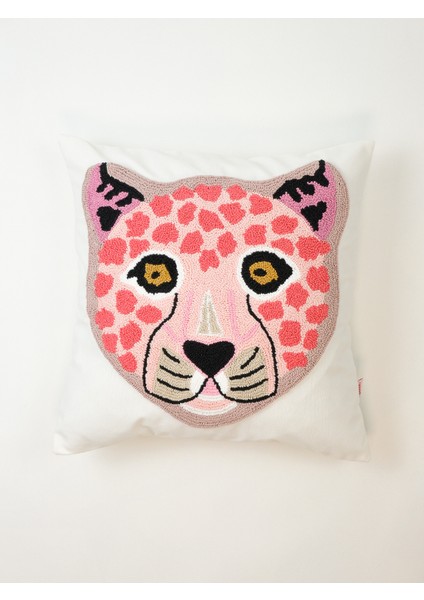 Pembe Leopar Punch Kırlent Kılıfı