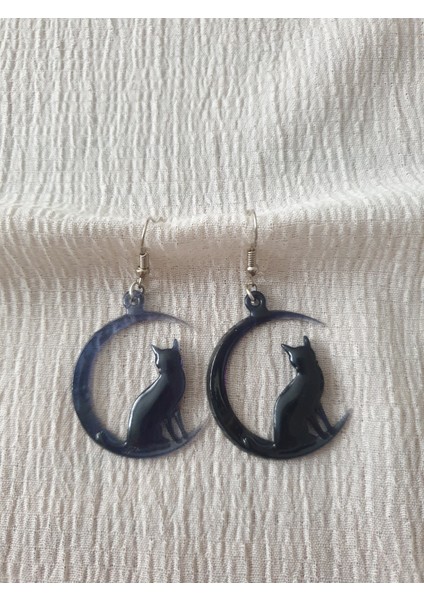 Kedi Figürlü Küpe, Ay Üzerinde Kedi fiyatları