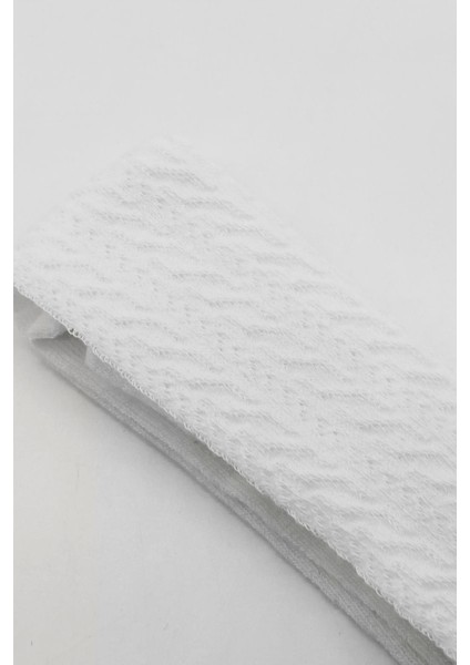 Tekli Zikzak Kabartma Penye Külotlu Çorap BS50108 Beyaz fırsatları