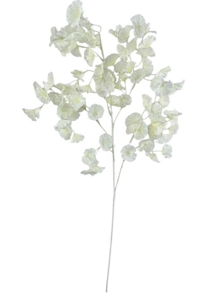 Yapay Çiçek Beyaz Zambak Tek Dal 90*35 cm Kumaş Çiçek Uzun Dal