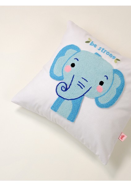 Galia Kids Fil Figürlü Be Strong Mottolu Hayvan Figürlü Punch Kırlent Yastık Kılıfı fiyatları