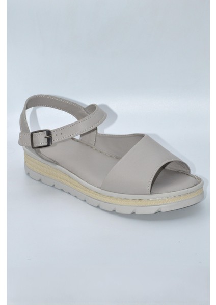 Kadın Kum Deri Comfort Sandalet ve Ayakkabı - ( DRN-484 )