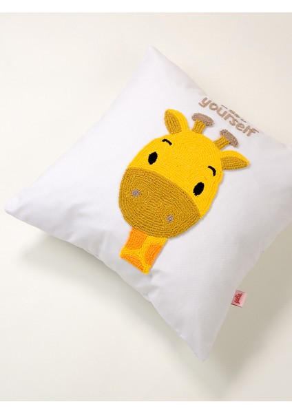Galia Kids Zürafa Figürlü Be Yourself Mottolu Hayvan Figürlü Punch Kırlent Yastık Kılıfı fiyatları