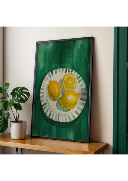 Limonlar Büyük Duvar Sanatı Ahşap Çerçeveli Mutfak Duvar Tablosu fiyatları