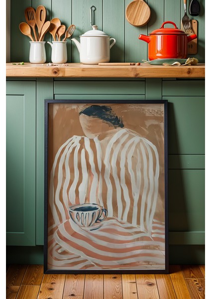 Mutfak Duvar Sanatı Ahşap Çerçeveli Mutfak Duvar Tablosu