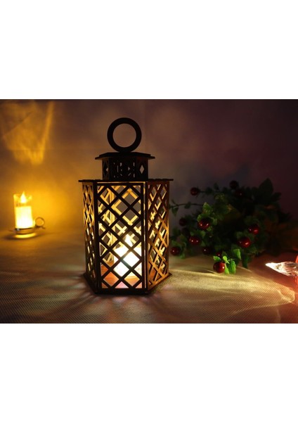 Lazer Kesim Ahşap Dekoratif Mum Fener Mumluk 3mm modelleri