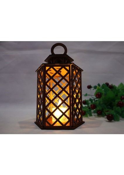 Lazer Kesim Ahşap Dekoratif Mum Fener Mumluk 3mm fırsatları