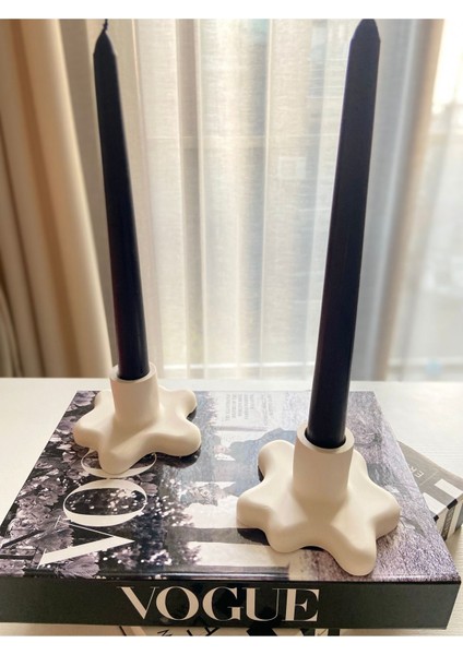 2’li Beyaz Beton Su Damlası Mumluk Şamdan fiyatları