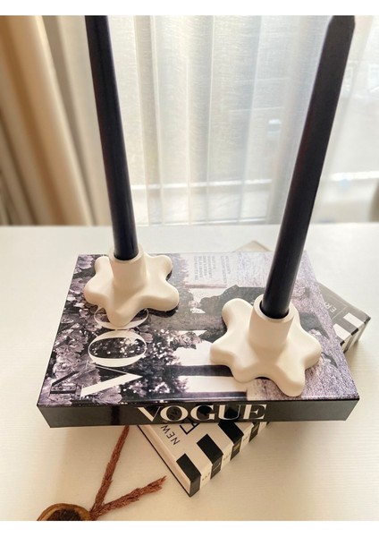 2’li Beyaz Beton Su Damlası Mumluk Şamdan fırsatları