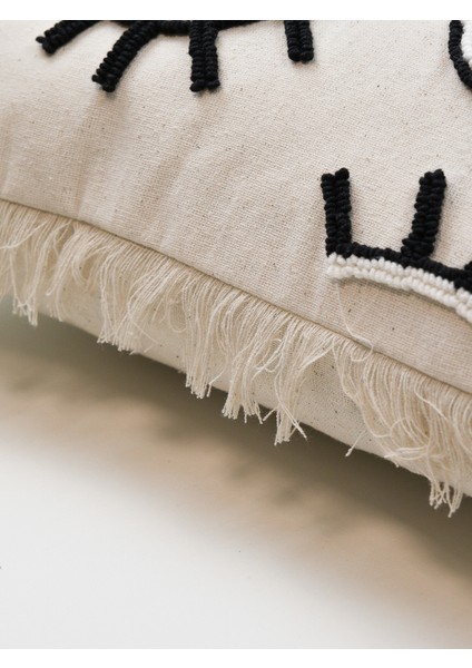 Bohem Göz Figürlü Püsküllü Punch Kırlent Kılıfı - Hardal modelleri