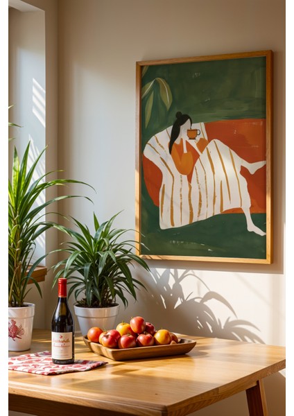 Mutfak Duvar Sanatı Ahşap Çerçeveli Mutfak Duvar Tablosu