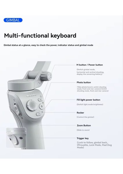 Toıko 3 Eksenli Akıllı Telefon Gimbal Sabitleyici
