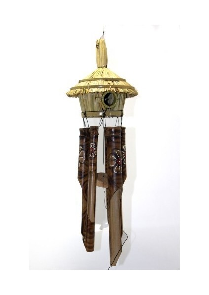 Hasır Kuş Yuvalı Bambu Çan 50 cm
