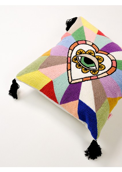 Özel Tasarım Piramit Göz Figürlü Punch Kırlent Kılıfı fiyatları