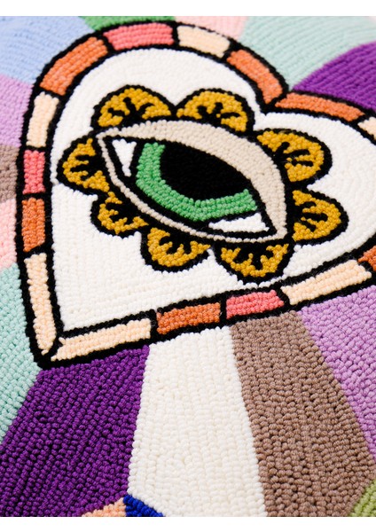 Özel Tasarım Piramit Göz Figürlü Punch Kırlent Kılıfı modelleri