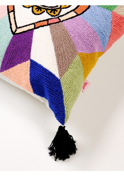 Özel Tasarım Piramit Göz Figürlü Punch Kırlent Kılıfı indirimleri