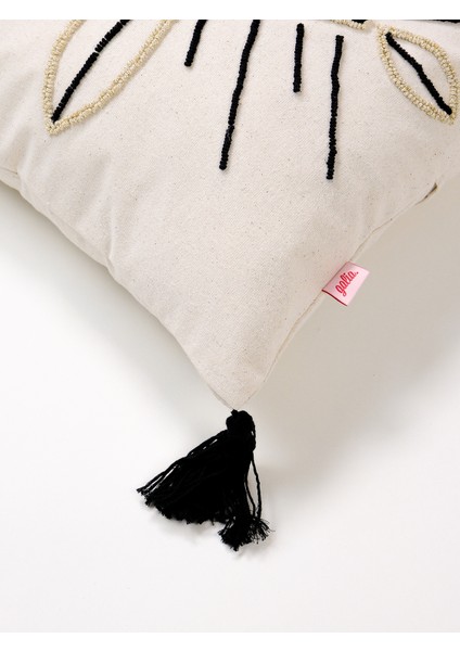 Evil Eye Göz Figürlü Simli Punch Kırlent Kılıfı - Yeşil fırsatları