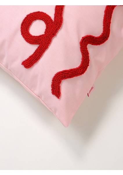 Electric Flow -Soyut Desen Punch Kırlent Kılıfı - Pembe/Kırmızı fırsatları