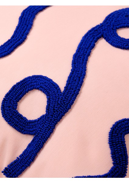 ELECTRIC FLOW - Punch Kırlent Kılıfı - Soyut Desen - Pembe/Saks modelleri