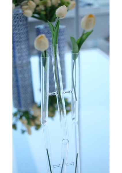 Cam Şamdan Çapraz Vazo x Vazo indirimleri