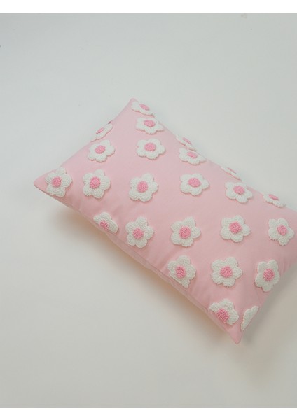 Papatya Dikdörtgen Punch Kırlent Kılıfı - Pembe modelleri