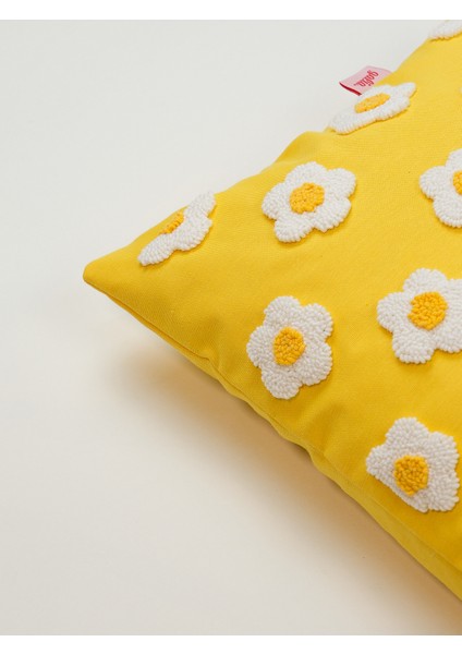 Papatya Dikdörtgen Punch Kırlent Kılıfı - Sarı fiyatları