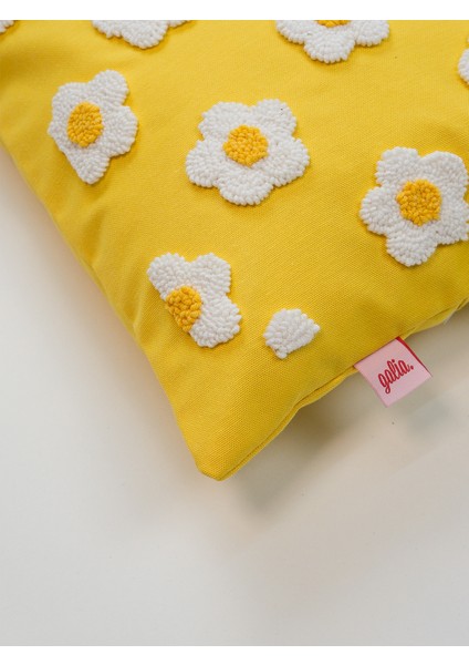 Papatya Dikdörtgen Punch Kırlent Kılıfı - Sarı fırsatları