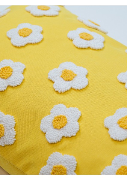 Papatya Dikdörtgen Punch Kırlent Kılıfı - Sarı indirimleri