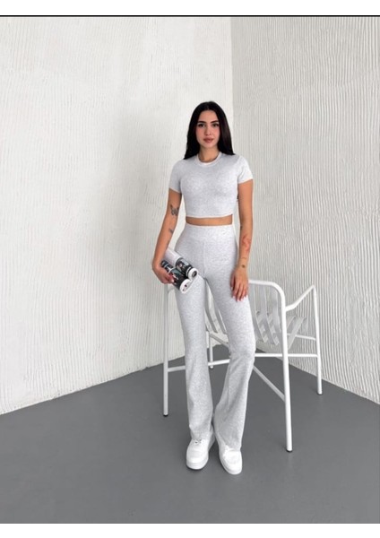 Kadın Penye Crop Tayt Ikili Takım fiyatları