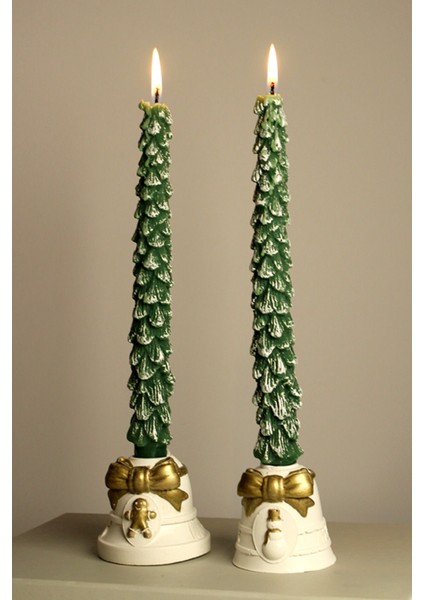 Ikili (2'li) Beton Yılbaşı / Noel Temalı Şamdan Seti (Kardan Adam+ Kurabiye Adam) fiyatları