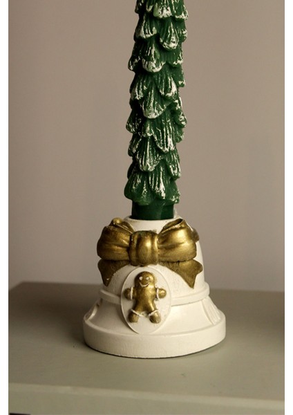 Ikili (2'li) Beton Yılbaşı / Noel Temalı Şamdan Seti (Kardan Adam+ Kurabiye Adam) modelleri