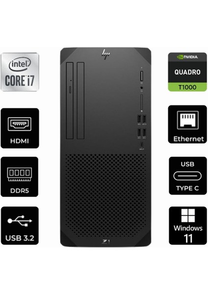 Z1 G9 Intel Core I7-14700 8T2B2EA-002 128GB 1tb Nvıdıa T1000 8 GB Windows 11 Pro Masaüstü Iş Istasyonu