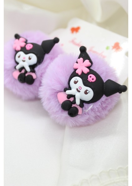 Kuromi Model Lastikli Kız Çocuk Okul Tokası