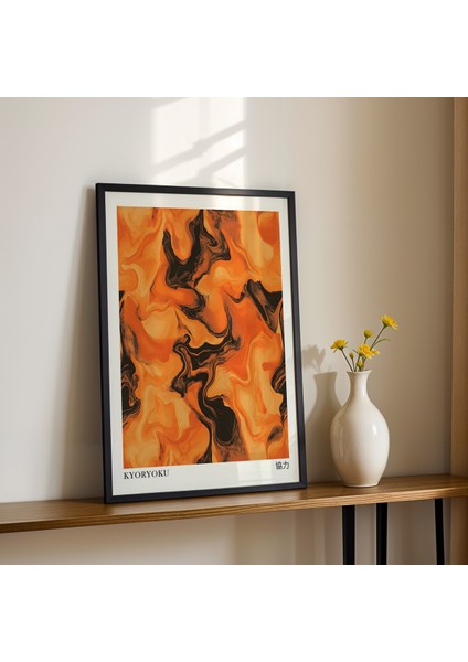 Pastel Turuncu Tonlarda Soyut Dalga Desenli Japandi Ahşap Duvar Tablosu fiyatları