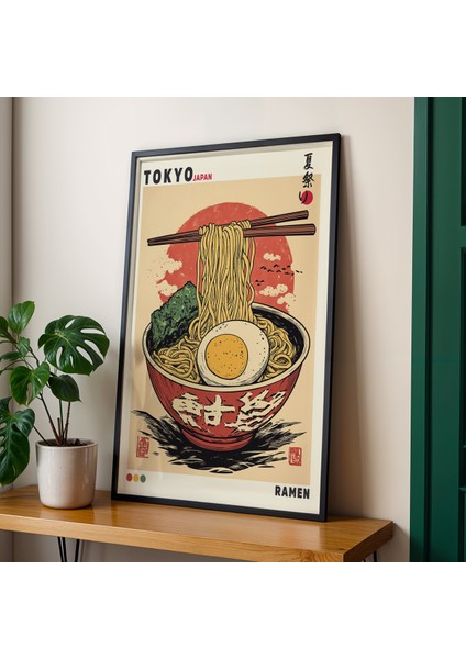 Japon Ramen Noodle Sanatı Vintage Doğal Ahşap Çerçeveli mutfak Duvar tablosu fiyatları