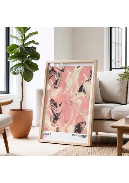 Pembe Tonlarda Soyut Dalga Desenli Japon Sanatı Ahşap Duvar Tablosu fiyatları