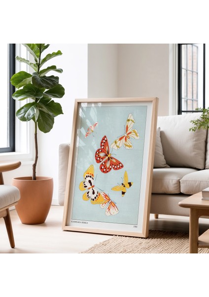 Sekka Kelebekler Rimpa Sanatı Zarif Minimalist Japon duvar sanatı fiyatları