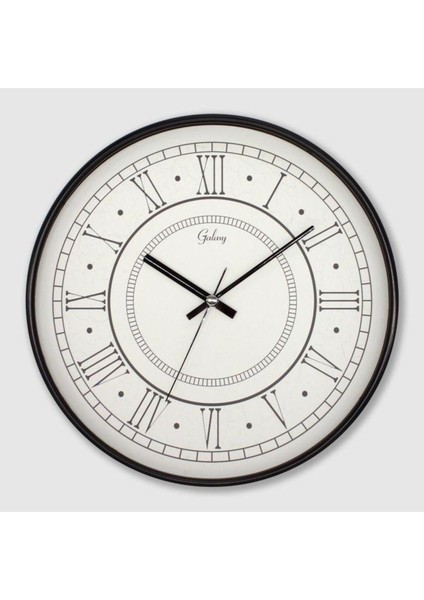 221-K Serisi Metal Görünümlü Roma Rakamlı Sessiz Akar Modern Duvar Saati 30 cm