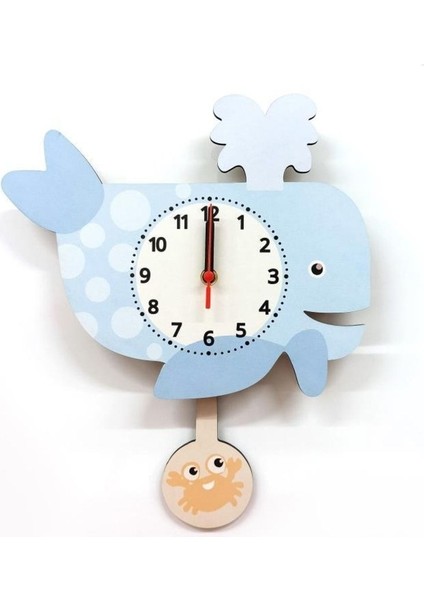 Sallanan Sarkaçlı Balina Desenli Çocuk Odası Duvar Saati fiyatları