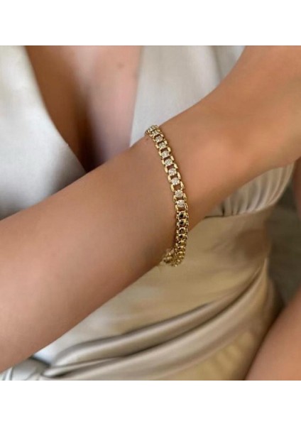 14 K Altın Rengi Vip Seri Bileklik 17,5 +2 cm