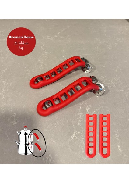 2li Silikon Sap Çelik Saplı Çaydanlıklar Için Tutacak (Kırmızı 12CM)