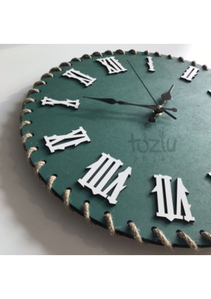 Ahşap Halatlı Duvar Saati (40-40CM)