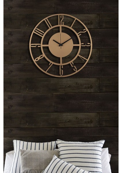 Duvar Saati 50CM Sessiz Mekanizma Gold Metal Kasa Modern Tasarım - Bunnela Gold/eskitme 50 Mds-50